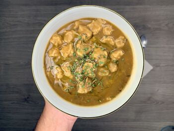 Casserole vegan "Boscaiola" avec des champignons cèpes, morceaux de soja prêt à cuire avec assaisonnement - 2 portions