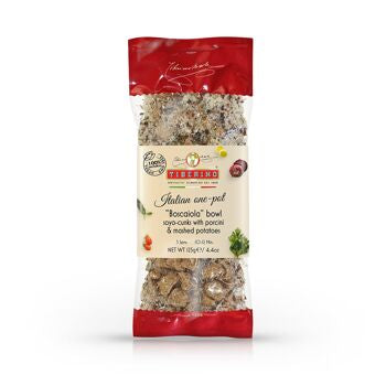 Casserole vegan "Boscaiola" avec des champignons cèpes, morceaux de soja prêt à cuire avec assaisonnement - 2 portions